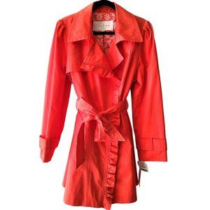 NEW JESSICA SIMPSON LINED TRENCH COAT SIZE XL  ORANGE